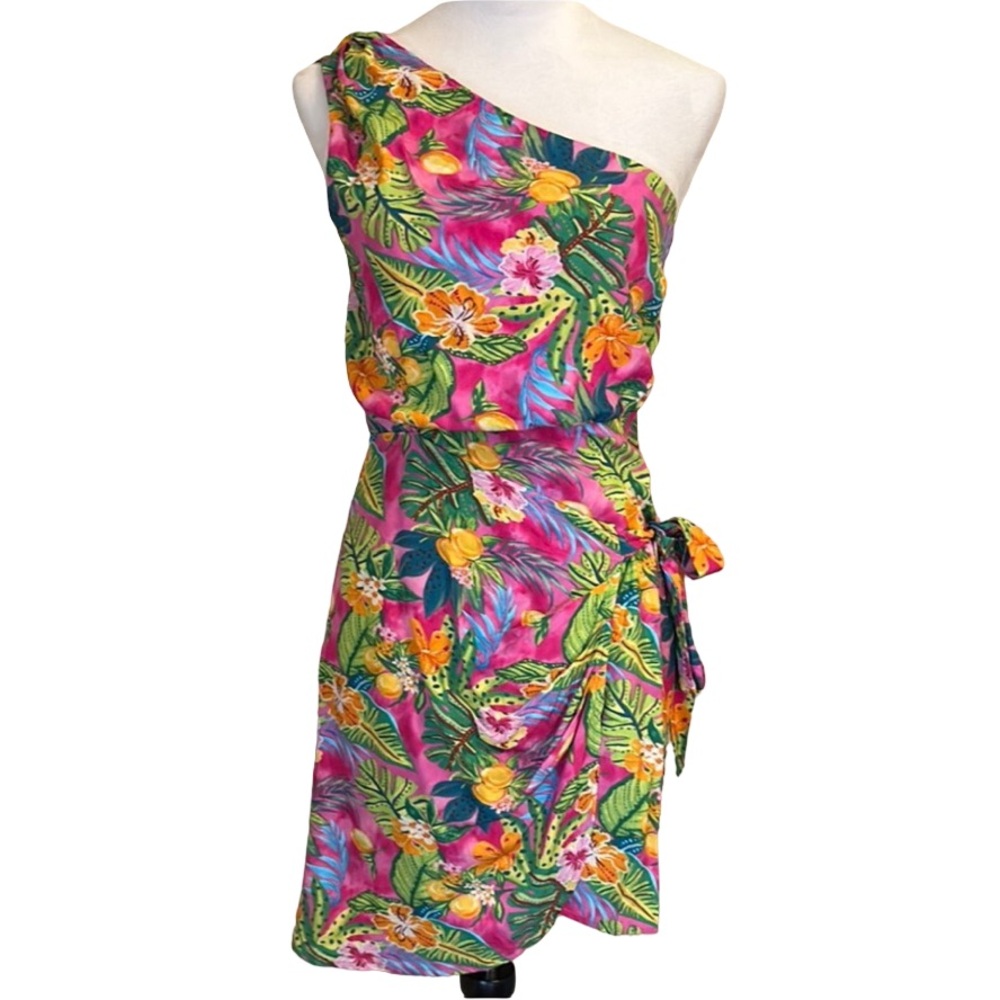 Cupshe Tropical 🏝️ Asymmetrical Ruched Sundress